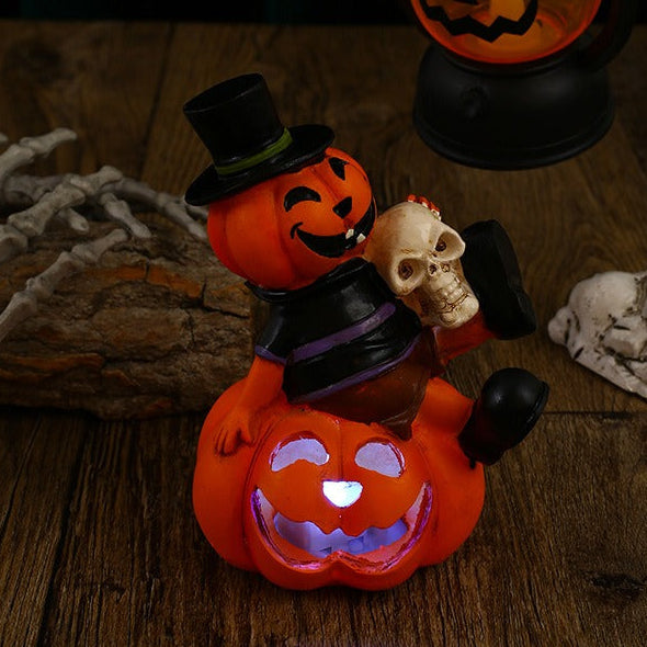 Illuminate your Halloween with this luminous skull pumpkin light decor. Perfect for creating a spooky yet captivating ambiance, its glowing design enhances any Halloween setup—whether indoors or outdoors.