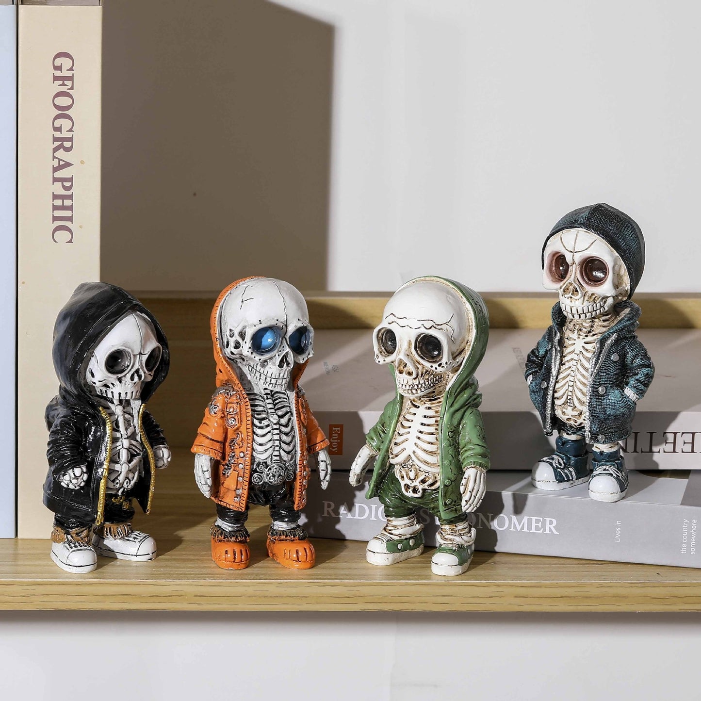 Add a spooky touch to your Halloween decor with this Resin Skeleton Doll Decoration. Crafted from durable resin, it offers a realistic skeletal look that's perfect for creating an eerie atmosphere.
