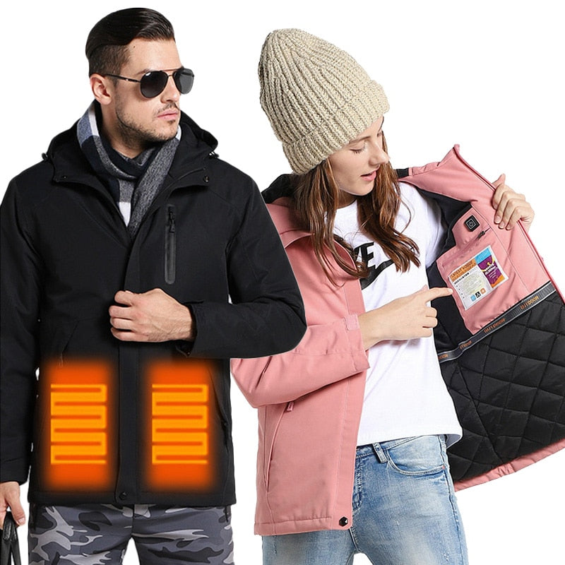 Stay warm and dry in any weather with our Warm Waterproof USB Heated Jacket! Featuring built-in heating technology and a waterproof exterior, this jacket is perfect for the cold and rainy days. Simply plug in any power bank and stay toasty and comfortable wherever you go.