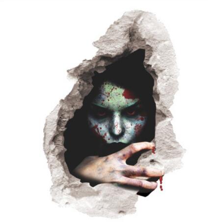 Make your Halloween decorations unforgettable with these Large Halloween Creepy 3D Bloody Broken Girl Stickers. Featuring a chilling, realistic design, they add spine-tingling depth and gore to any surface.
