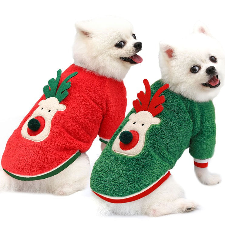 Stay warm and stylish this holiday season with this cozy Comfy Fleece Christmas Pet Sweater! Made with a fleece material, it's sure to keep your pet nice and toasty as they trot through the winter wonderland. Deck your furry friend out for the festive season!