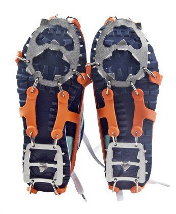 Elevate your ice climbing game with our 1 Pair 18 Teeth Non-Slip Ice Climbing Crampons. Made for M/L shoe sizes, these crampons provide superior traction and stability on icy terrain. Don't let slippery surfaces slow you down - conquer them with ease and confidence.