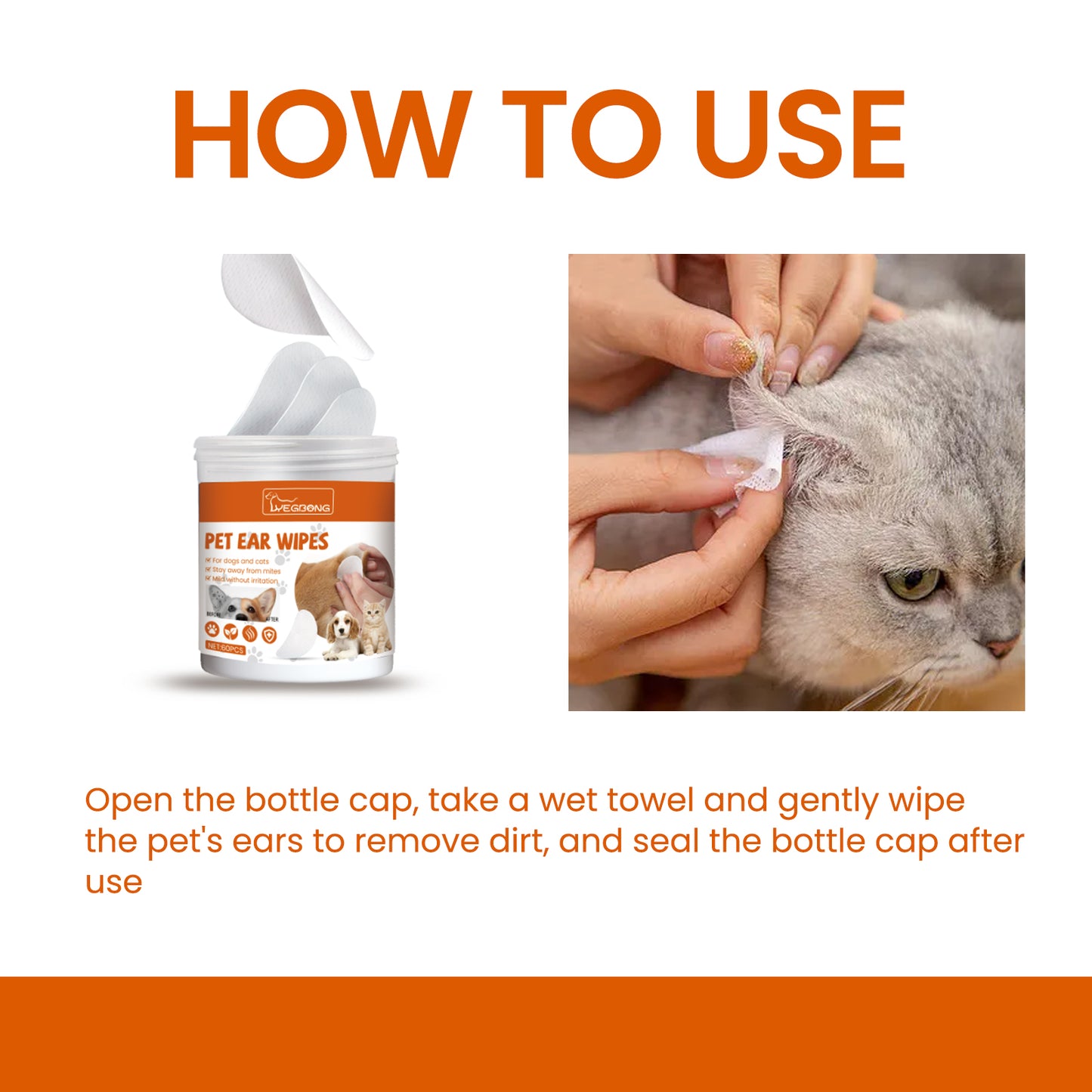 Keep your pet’s ears fresh and clean with these Deodorizing Pet Earwax Cleansing Wipes. Designed to gently remove earwax and neutralize odors, they promote healthy ear hygiene without irritation.