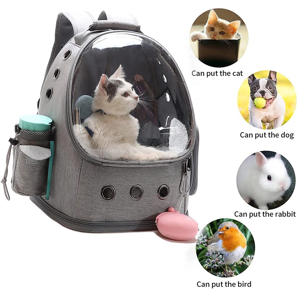 Make your pet's space travel journey a breeze with this innovative, transparent and breathable pet carrier. Perfect for keeping your furry friend safe and secure during takeoff, landing, and every tour along the way! Enjoy a hassle-free journey with your four-legged friend.