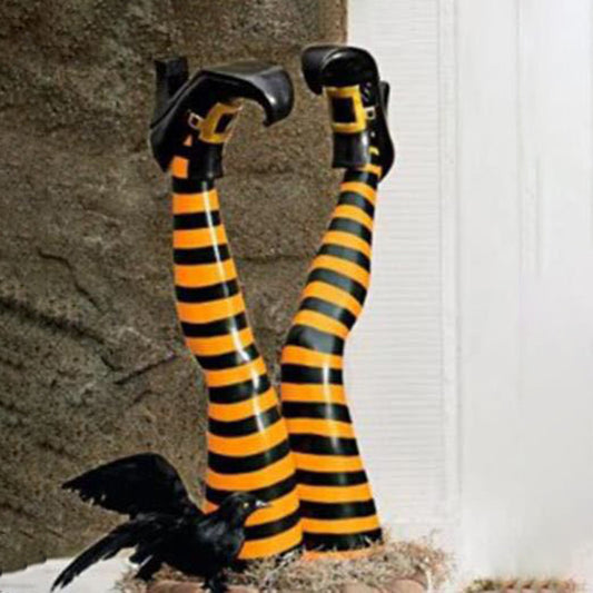 Add a spooky twist to your Halloween décor with these Fun Halloween Upside Down Witch Legs! Perfect for creating a cheeky, eye-catching display, these legs look like a witch has crash-landed into your lawn or porch.