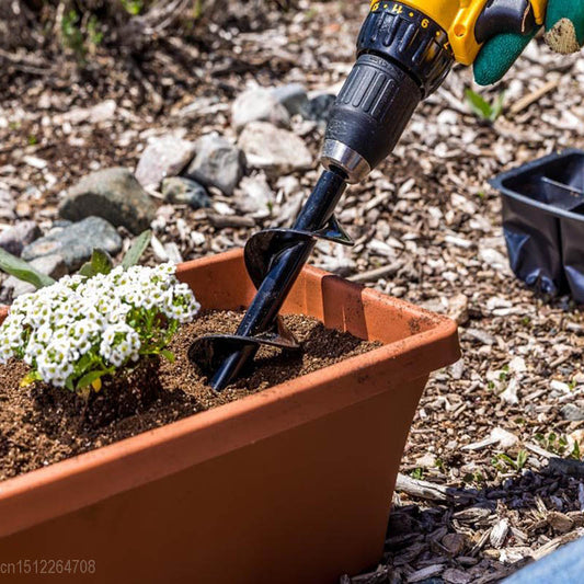 Designed for simple use, the Garden Hole Digger Auger Bit easily plants starts and bulbs. The bit has a 1/2 inch steel shaft to ensure stable operations and efficient digging.