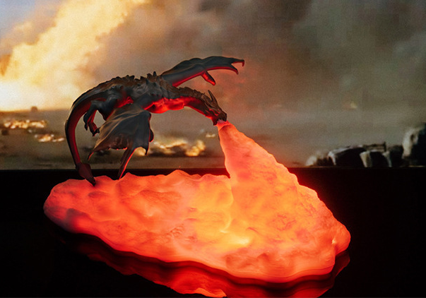 Bring fiery imagination to life with this 3D Printed Fire-breathing Dragon Lamp! Warm LED lights illuminate its intricate dragon design that breathes a realistic flame. Perfect for any fan of fantasy, this lamp provides a captivating light show that makes for a truly magical experience!
