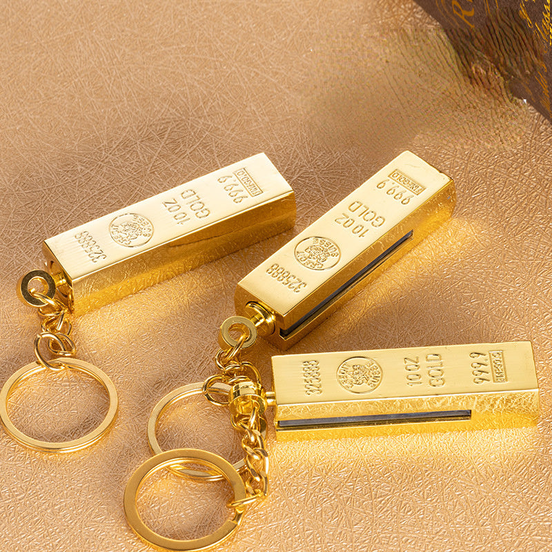 This Gold Bar Ten Thousand Strikes Lighter is perfect for avid outdoor adventurers, thanks to its reliable wind-resistant flame that can withstand up to 10,000 strikes. Its durable design features a gold-plated finish and a classic flint-wheel ignition, making it the perfect choice for reliable lighting and style.
