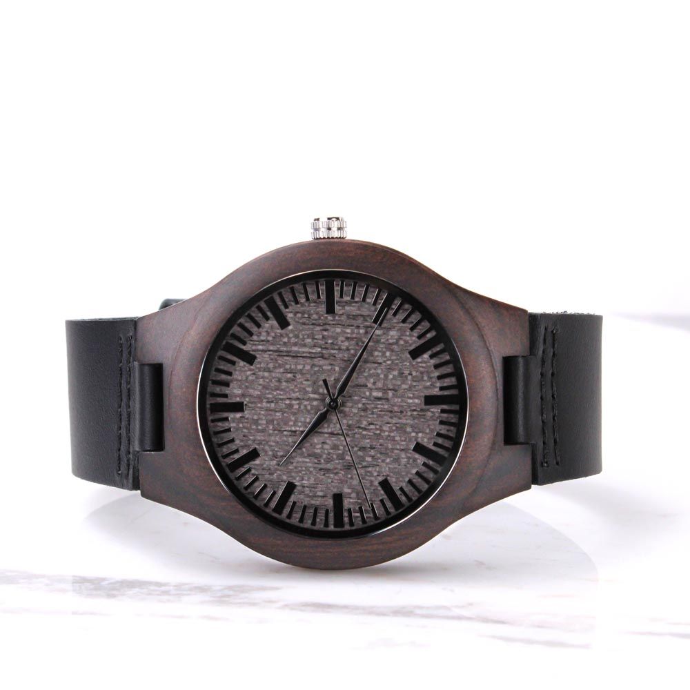 Time And Tide Engraved Wooden Watch
