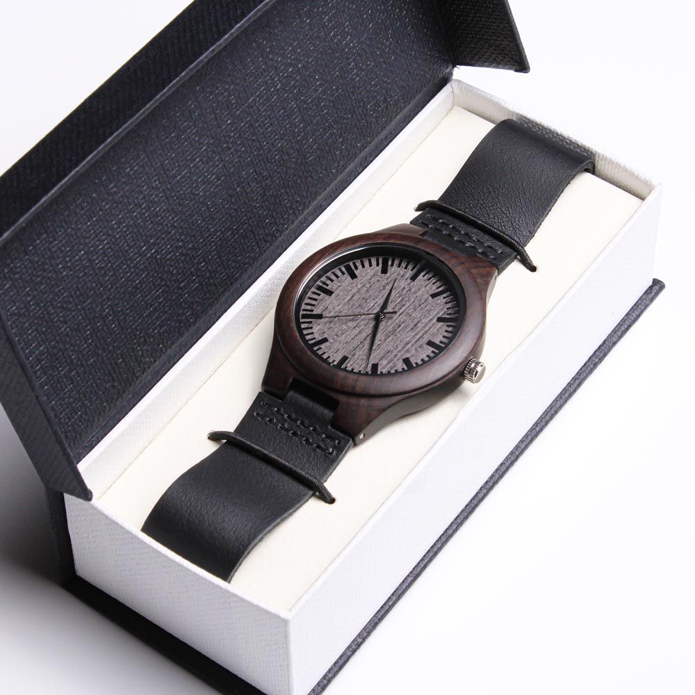 Time And Tide Engraved Wooden Watch