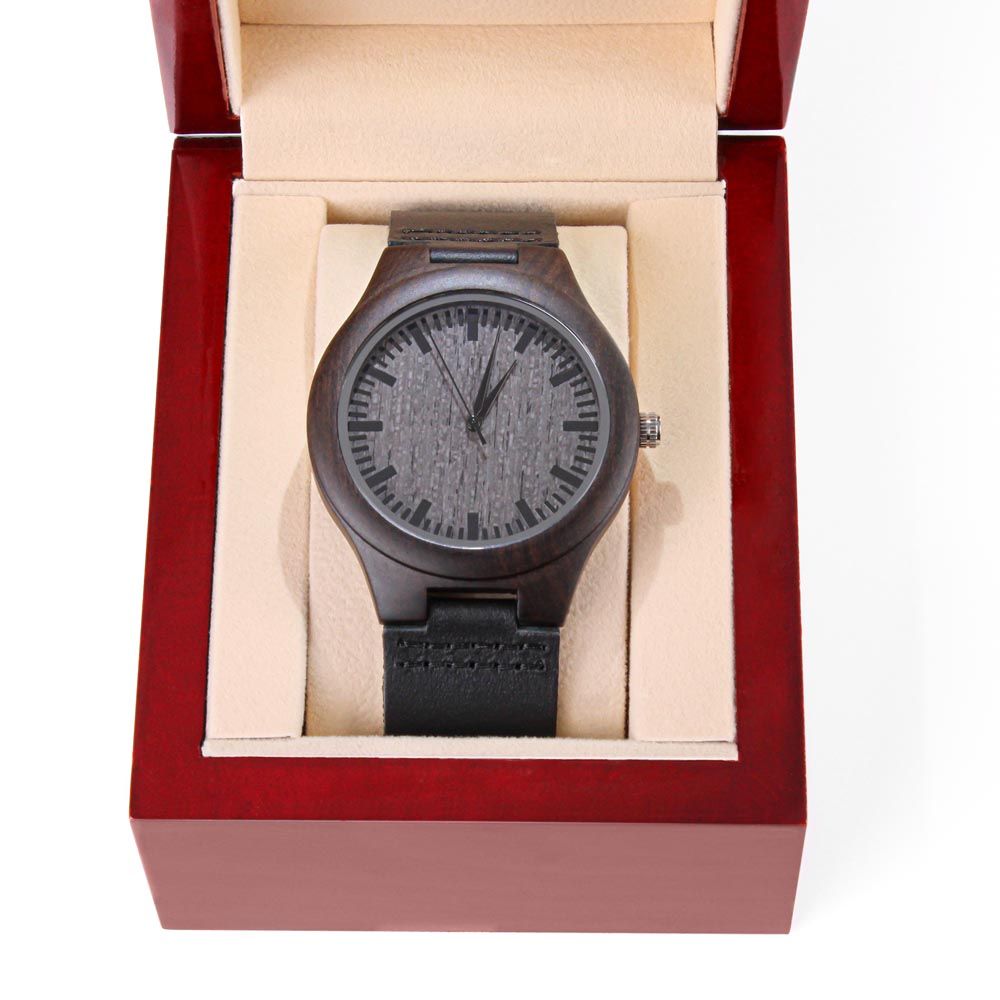 Time And Tide Engraved Wooden Watch
