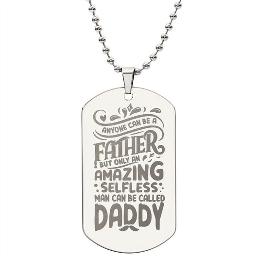 This engraved necklace is made from high quality stainless steel and is available in an 18K gold finish option.