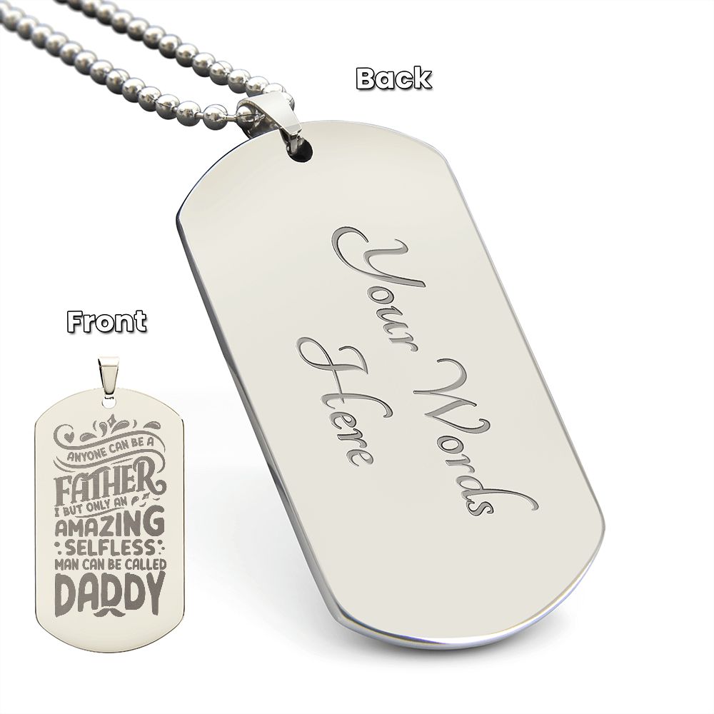 This engraved necklace is made from high quality stainless steel and is available in an 18K gold finish option.