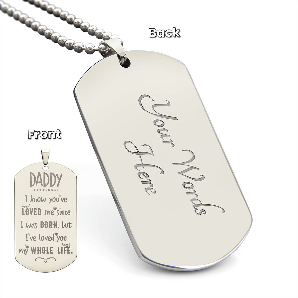 Surprise your loved one by giving them this unique and eye catching Engraved Dog Tag Necklace! It's a classic, yet stylish statement piece that is sure to spark conversation.