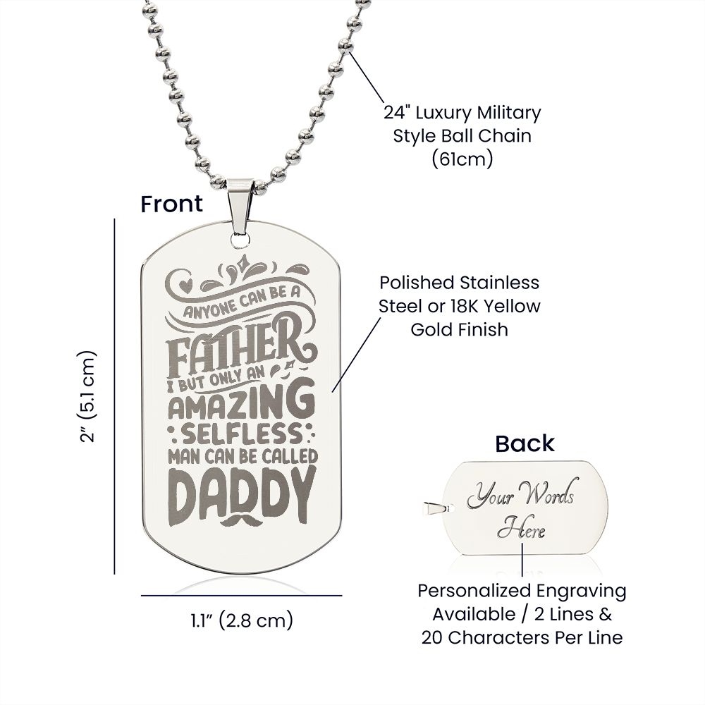 This engraved necklace is made from high quality stainless steel and is available in an 18K gold finish option.