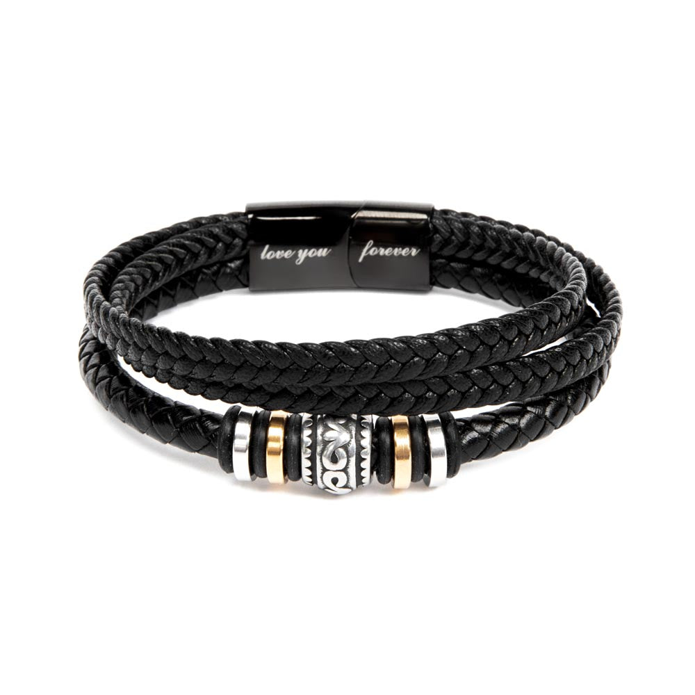 Find strength and love with our "Love You Forever" bracelet for men. Its supportive design serves as a reminder to always believe in yourself and never give up. Made with high-quality materials, it's a perfect way to show yourself or a loved one some extra care and encouragement.
