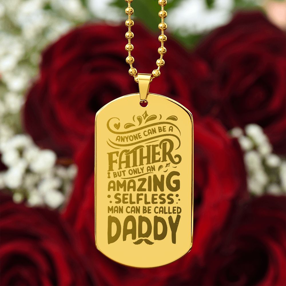 This engraved necklace is made from high quality stainless steel and is available in an 18K gold finish option.