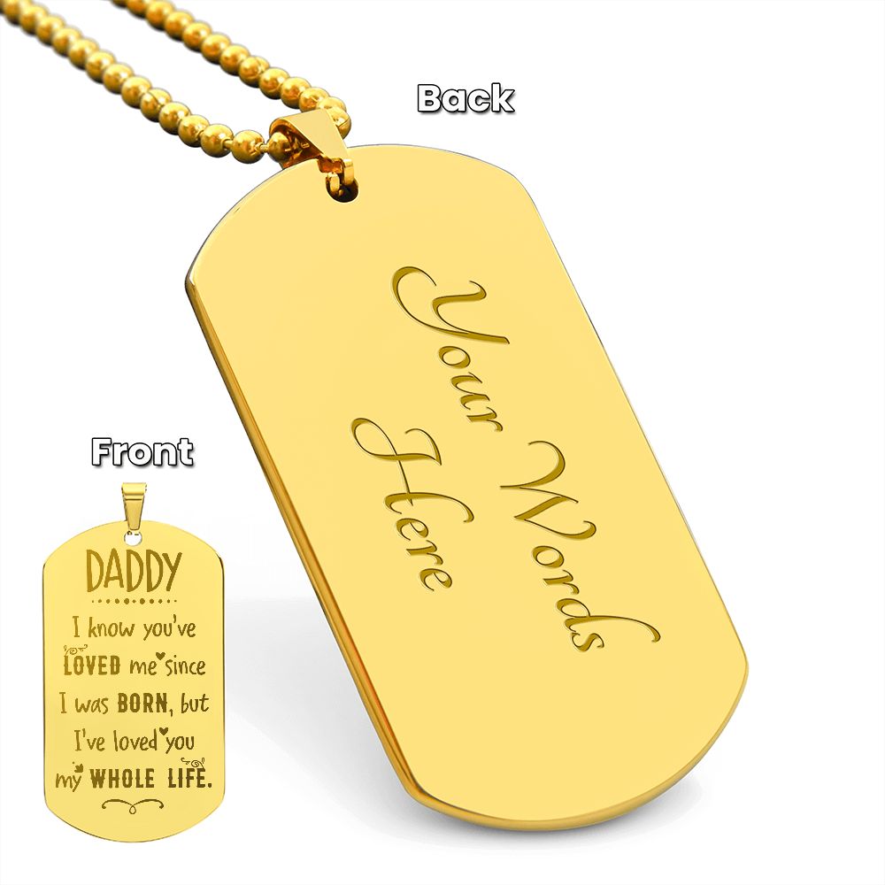 Surprise your loved one by giving them this unique and eye catching Engraved Dog Tag Necklace! It's a classic, yet stylish statement piece that is sure to spark conversation.