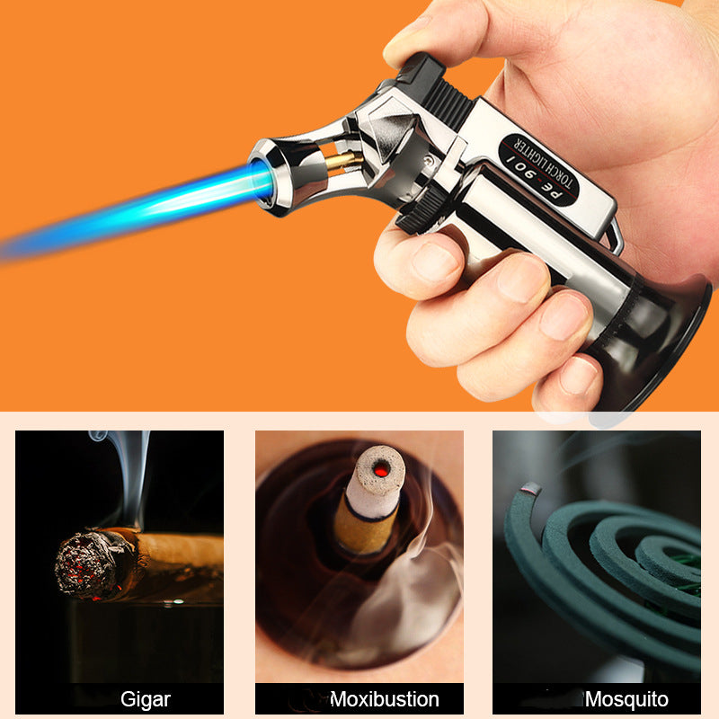 Discover the power of heat with this Powerful Metal Butane Lighter. This sleek lighter is made of durable metal, making it perfect for lighting up any situation with ease and convenience. Let the possibilities ignite with just the press of a button!