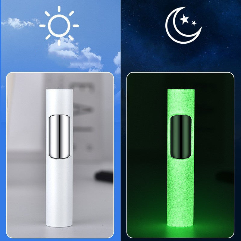 Light up any situation with this Luminous Cylindrical Blue Flame Lighter! With its distinctive blue flame and sleek design, it's sure to be both an attractive and functional addition to your life.