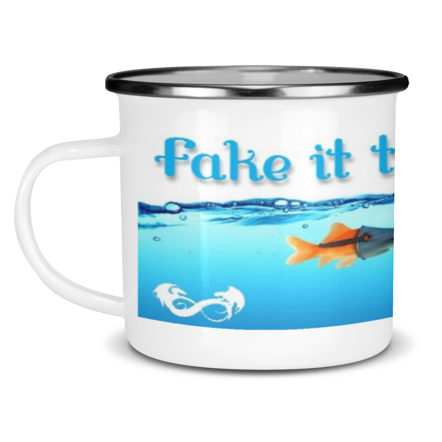 Fuel your determination and motivation with our Fake It Til You Make It Vintage Enamel Mug! This durable, retro-inspired mug serves as a daily reminder to keep pushing towards your goals. Perfect for your morning coffee or tea, it's a must-have for any go-getter.