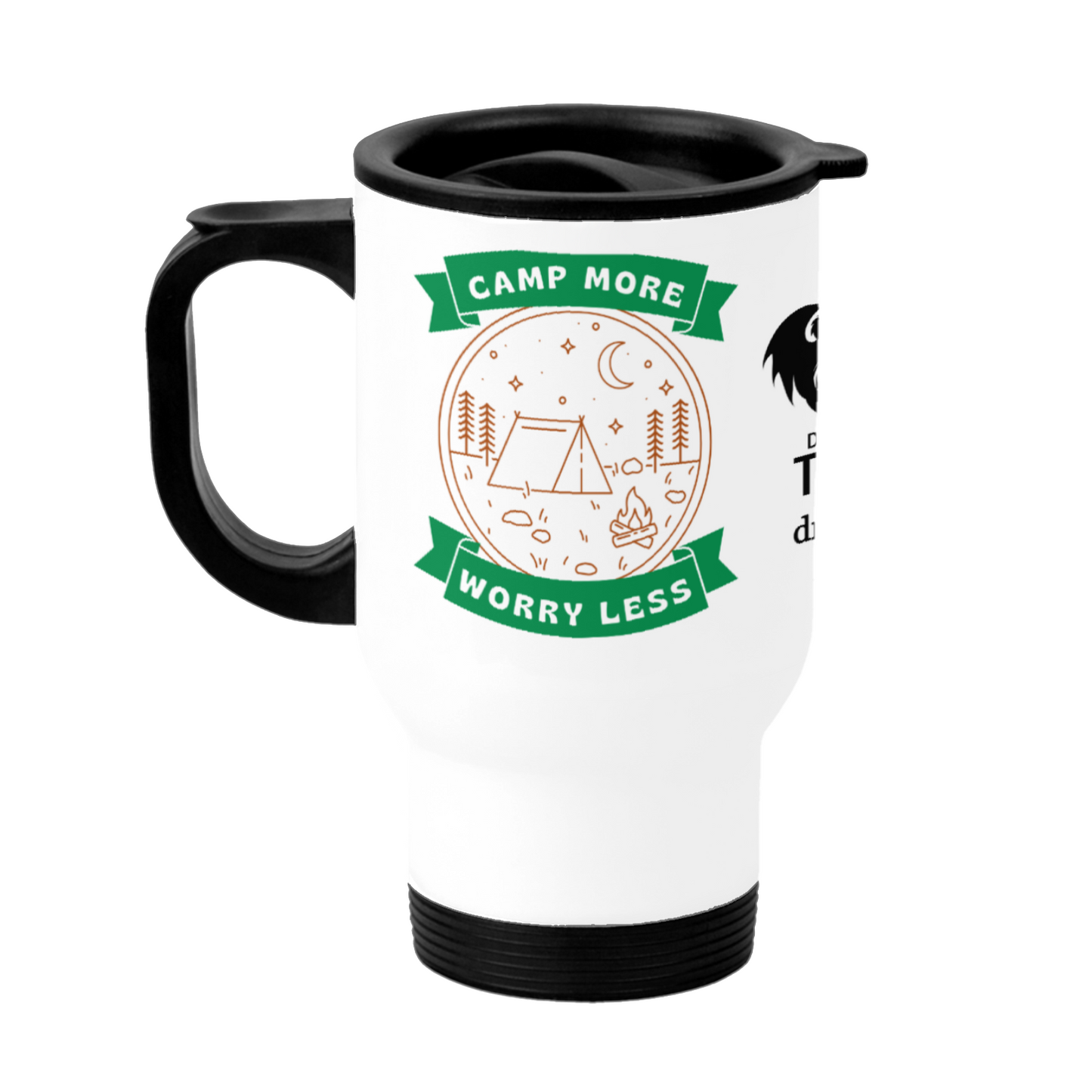 Embrace the great outdoors with our Camp More Worry Less 14oz Stainless Steel Travel Mug! Perfect for keeping your drinks hot or cold while on the go. The durable stainless steel construction and secure lid make it a must-have for any adventurer. Make every sip feel like a mini vacation.