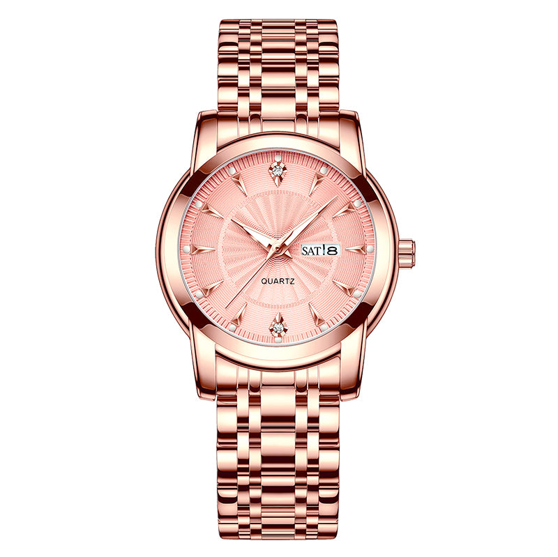 Elevate Your Gift to Timeless Elegance with Our Gold Stainless Steel Ladies' Watch & Personalized Lumenglass Message Stand