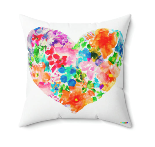 Everyone loves to snuggle up with a pillow. These adorable flower hearts spun polyester square pillows are a lovely way to enjoy Valentines' day and show love for your friends and family. Room accents shouldn't be underrated. These beautiful indoor pillows in various sizes serve as statement pieces, creating a personalized environment.