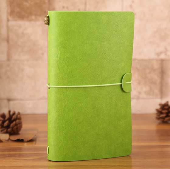This vintage travelers notebook leather journal has a convenient Card Holder sleeve right inside the travel journal. Perfect for business or personal travel experiences.