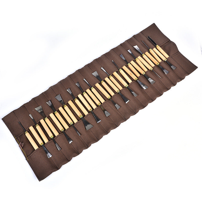 This is a beautiful wood carving set that provides every angle that you might need to create any unique item from cups, dishes, sculptures, survival items and more. Model: 2016-XG310 Material: Tool steel Full length: 245 (mm) Number of each kit: 31 Tool handle diameter: 12 (mm)
