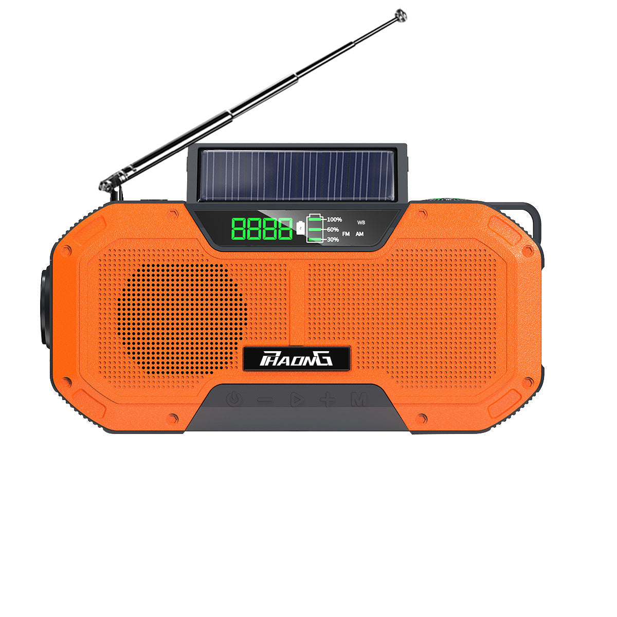 This solar powered emergency radio has a Bluetooth speaker, strong flashlight and several mobile phone charger plugs. This is great for your emergency kits, camping kits and can provide much needed solar power when electricity isn't available due to an emergency situation.