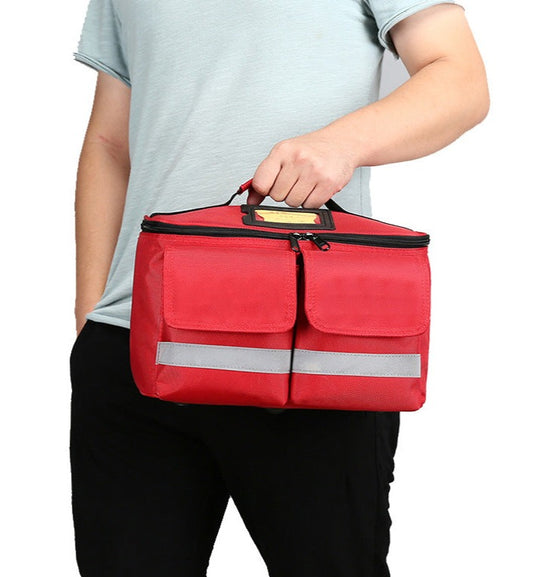 Don't get caught without an emergency car first aid kit! Our bag has your back (and your minor medical mishaps) with this handy bag you can fill it with needed first aid essentials to make sure you won't be left stranded on the side of the road. Breathe easy, knowing you're covered in case of a medical emergency when you hit the highway.