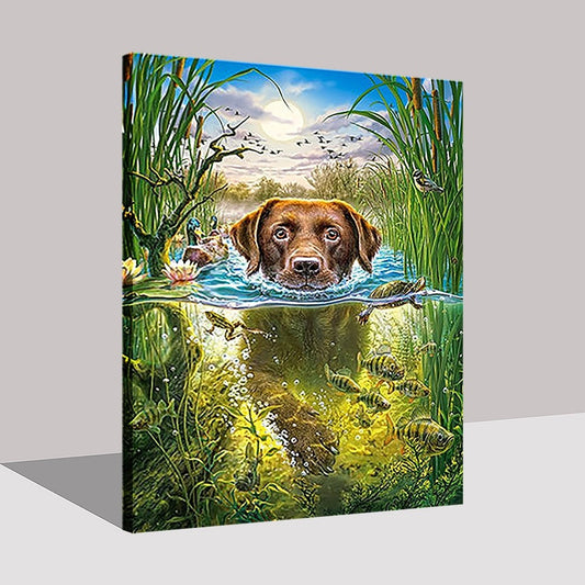 This adorable swimming dog would be a fantastic gift for those that love doing things with their hands. Easy and fun paint-by-numbers activity with a lovely painting that you get to show off to your friends and family.