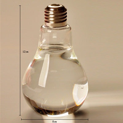 Product Name: Creative Bulb Vase Product material: high boron glass Product size: bottle mouth of about 2.5cm, bottle belly of about 8cm, bottle height of about 14cm Product features: simple fashion, suitable for any corner of the home, will be perfect for good scenery. Instructions: pour the clear water directly into the bottle and insert the plant you like.
