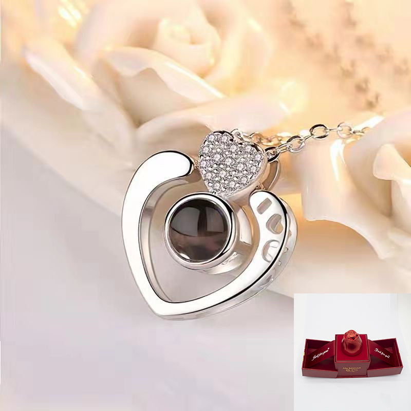 This unique necklace features a romantic message that can be read in 100 different languages, allowing the wearer to express their love in a truly special way. It is made of premium-grade materials and is hypoallergenic, making it a safe and luxurious gift for the special someone in your life.