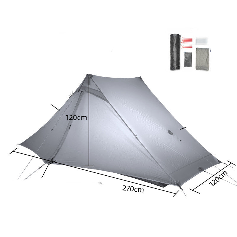 This professionals pole-less outdoor tent is ultra light and double sided with a silicone coating to make it comfortable and waterproof. This camping tent comes with all the equipment to set up and has a nice traveling pouch.