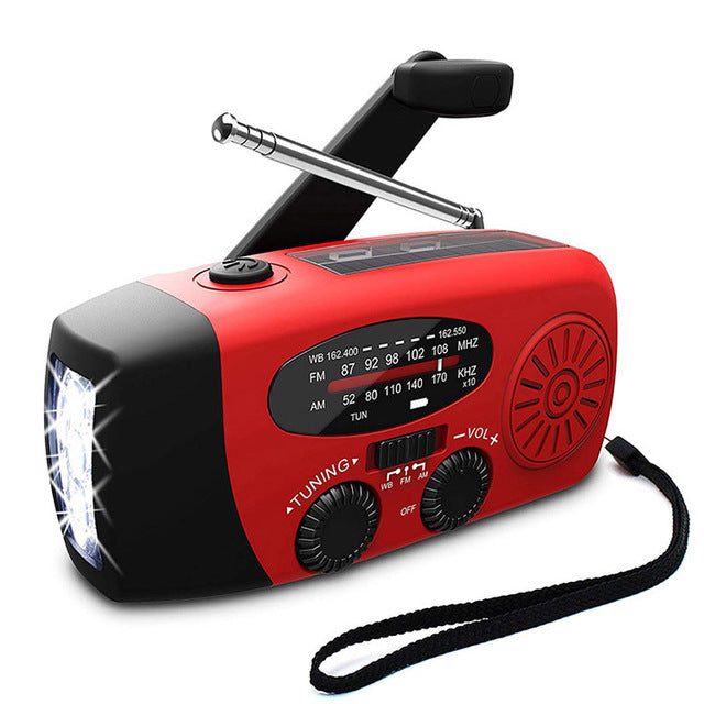 A solar hand crank radio with flashlight is necessary for any emergency kit. This is a preppers perfect radio with flashlight, can be powered by solar power or by hand cranking it.
