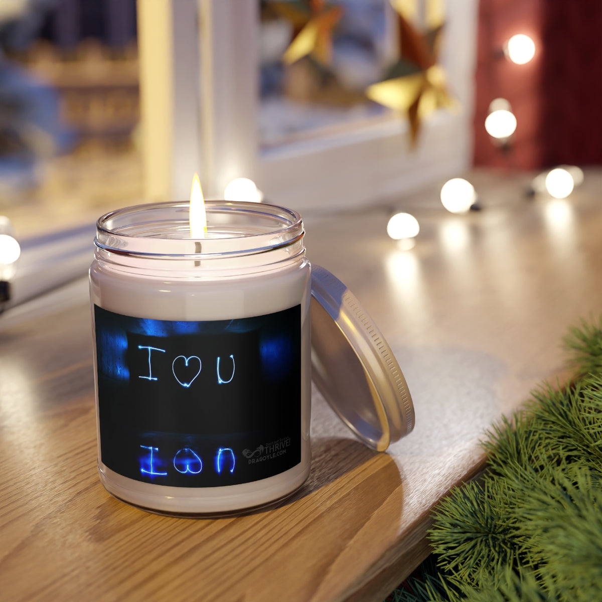 This custom candle jar can accommodate all your ideas, artwork, or inspirational quotes on its custom candle label. The candle itself is made 100% with a natural soy wax blend and cotton wick. Choose between ambrosial fragrances such as Vanilla Bean, Comfort Spice, and Sea Breeze.