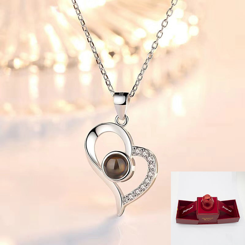 This unique necklace features a romantic message that can be read in 100 different languages, allowing the wearer to express their love in a truly special way. It is made of premium-grade materials and is hypoallergenic, making it a safe and luxurious gift for the special someone in your life.
