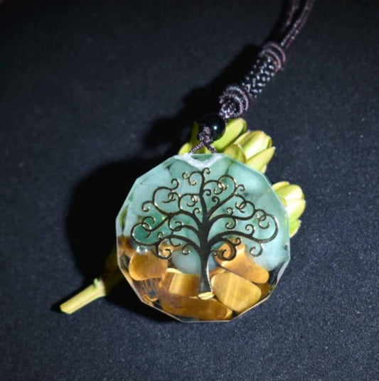Orgonite works by drawing in energy through its matrix, which is made with resin and metals, the organic and inorganic materials.