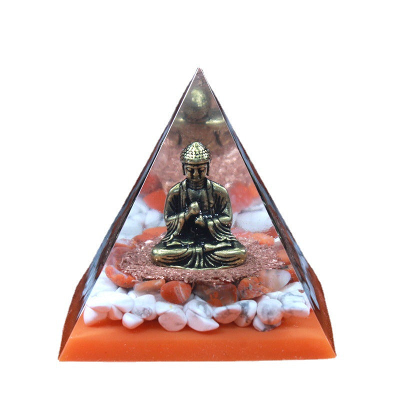 Orgonite is based on two principles. It is a mix of resin (organic, as it is based on petrochemicals), and metal shavings (inorganic). A quartz crystal is also added because of its piezoelectric properties, which means that it gives off a charge when it is put under pressure (resin shrinks when it is cured, so constant pressure is put on the quartz crystal).