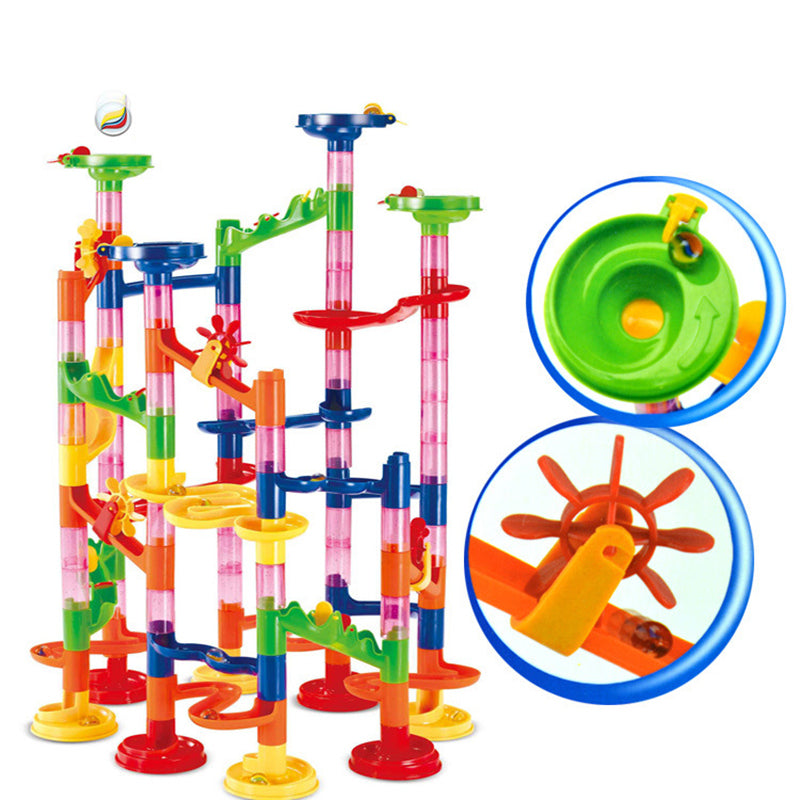 This DIY marble racing maze ball track is one of my most favorite childhood toys. I enjoy this set with my grandson, we have hours of fun creating new designs and laughing with delight when the marbles race to the bottom. A fun enjoyable family activity.