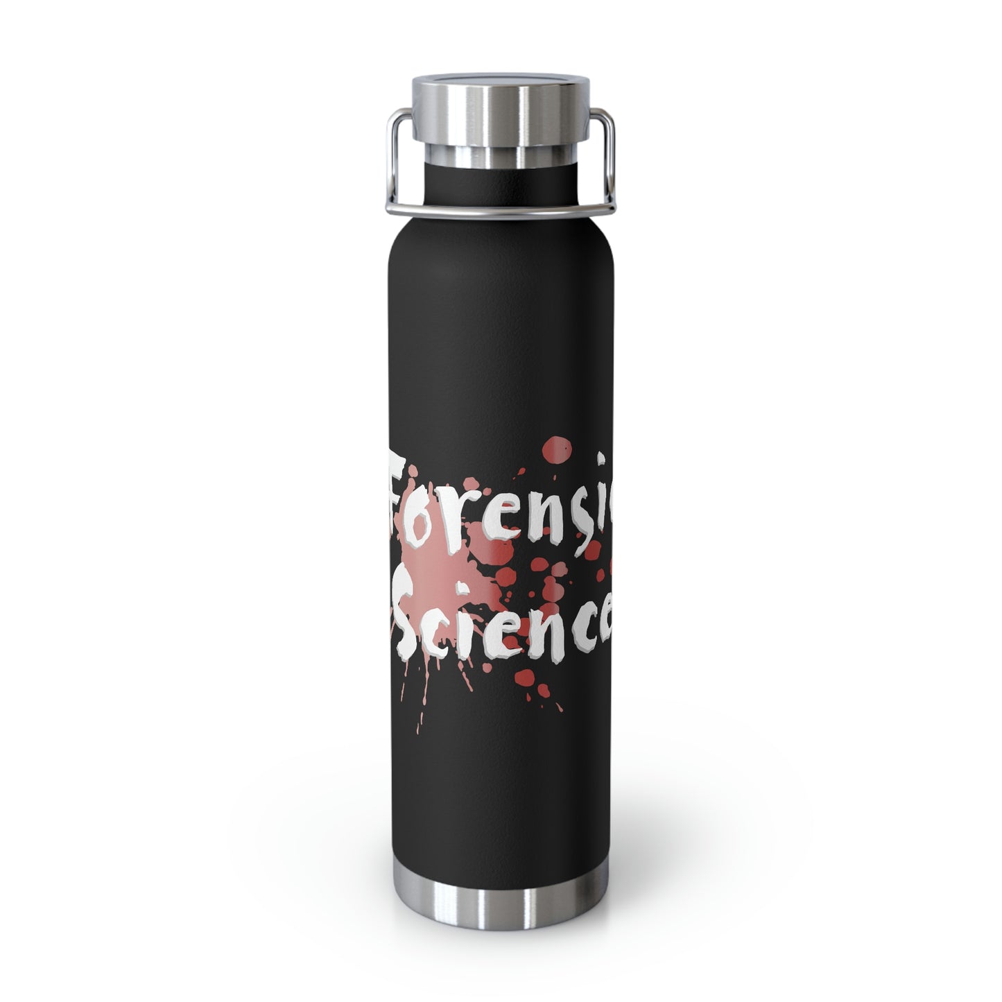This Original Forensic Science design copper vacuum insulated bottle has Double-wall construction means that hot liquids can remain hot up to 12 hours while colder choices can last a full 48 hours; that’s two whole days.