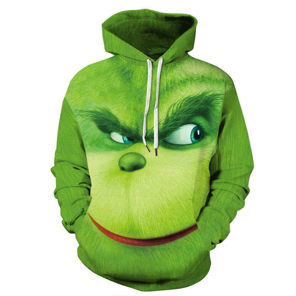 Inspired by The Grinch That Stole Christmas! This adorable 3D Grinch Digital Printed Hoodie is the perfect Christmas gift for the lovers of the Grinch and those that are holiday downers. Enjoy the looks and laughs created when wearing this sweatshirt out shopping, at your holiday parties or office events. With several styles available you're sure to find the right one for you or your loved ones.