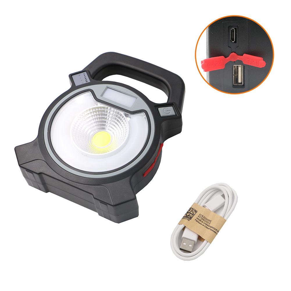 This 30W LED USB Rechargeable Portable Spotlight is the necessary work light in your toolbox. You can call it a work light, but it is not just a work light. It can help you in your dark place to do your task. You can use it camping, car repair, travel, home use, power outages and emergency situations.