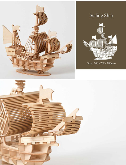 This laser cut do it yourself 3D wooden sailing ship is a fun project for those that love to use their hands. You'll get a full set of instructions and all of the pieces are labeled to help with the assembly of this cool sailboat.