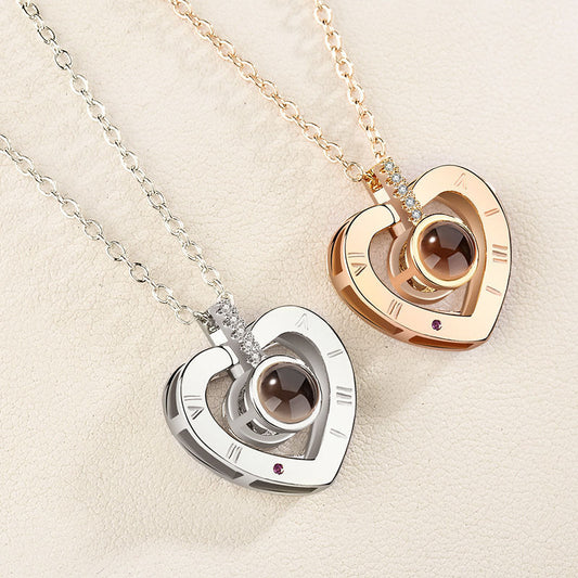 This unique necklace features a romantic message that can be read in 100 different languages, allowing the wearer to express their love in a truly special way. It is made of premium-grade materials and is hypoallergenic, making it a safe and luxurious gift for the special someone in your life.