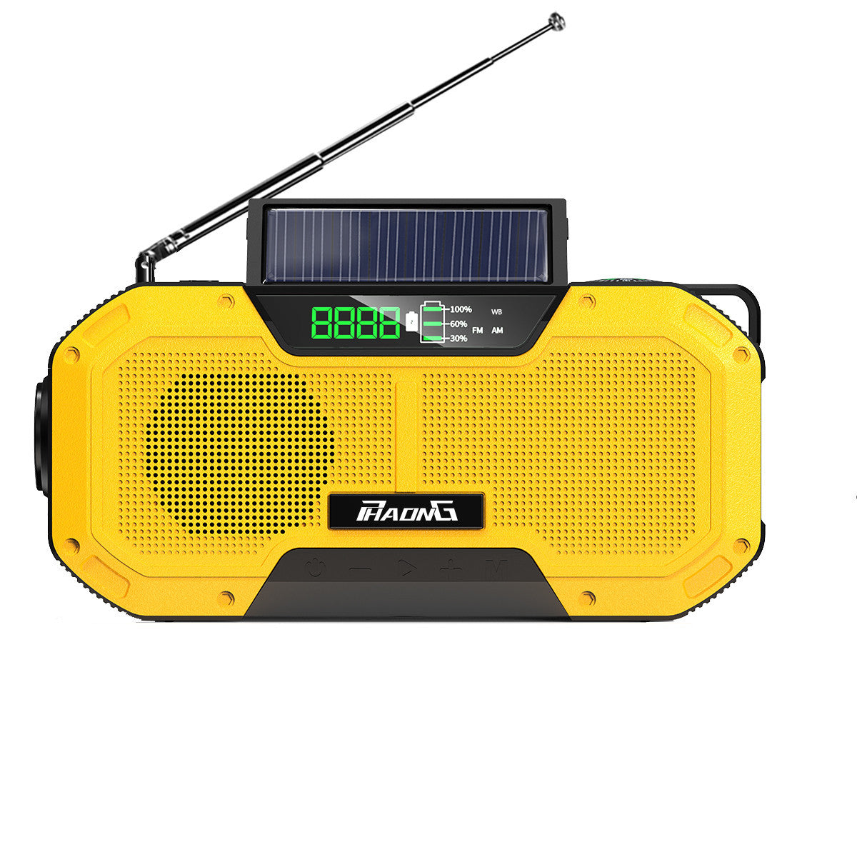 This solar powered emergency radio has a Bluetooth speaker, strong flashlight and several mobile phone charger plugs. This is great for your emergency kits, camping kits and can provide much needed solar power when electricity isn't available due to an emergency situation.