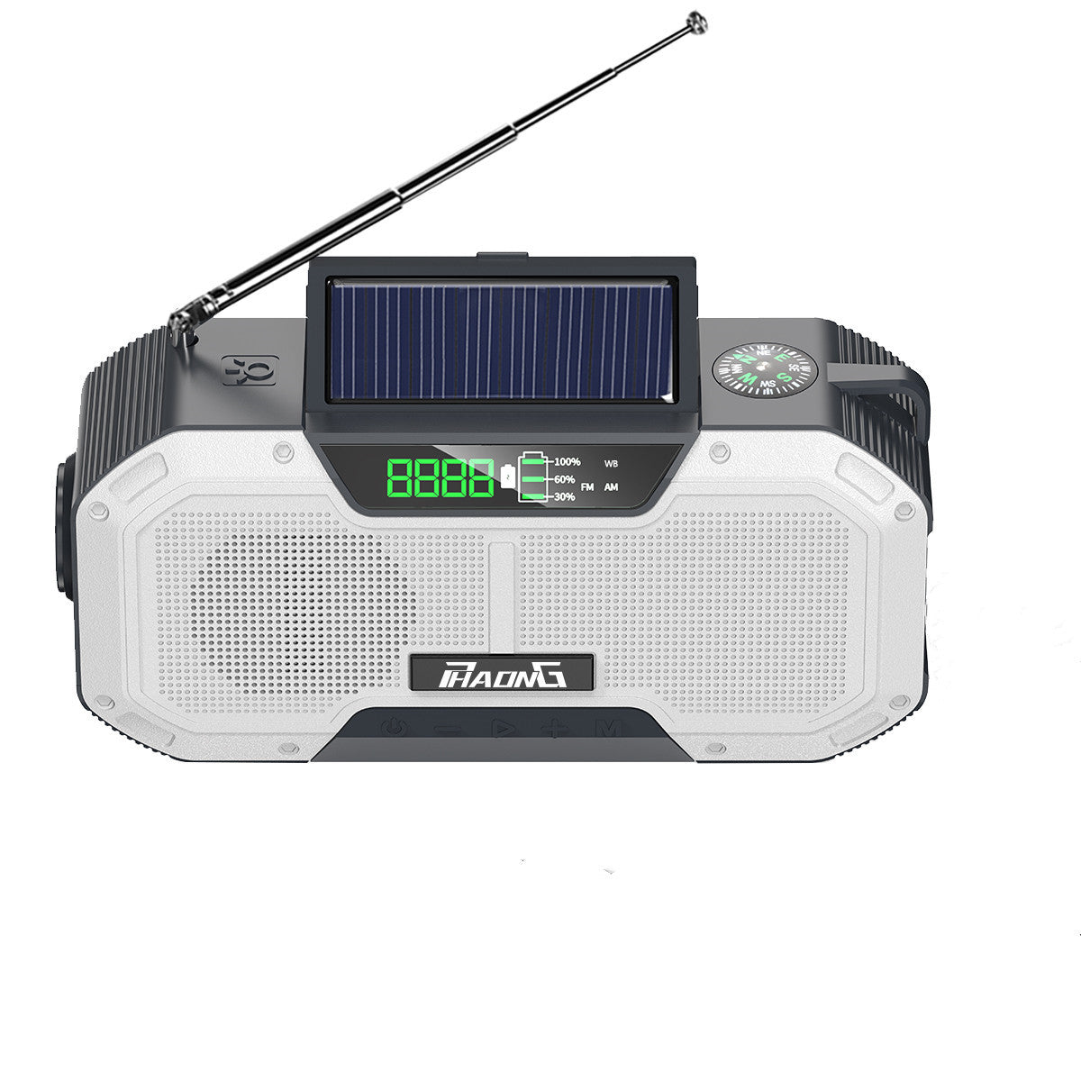 This solar powered emergency radio has a Bluetooth speaker, strong flashlight and several mobile phone charger plugs. This is great for your emergency kits, camping kits and can provide much needed solar power when electricity isn't available due to an emergency situation.