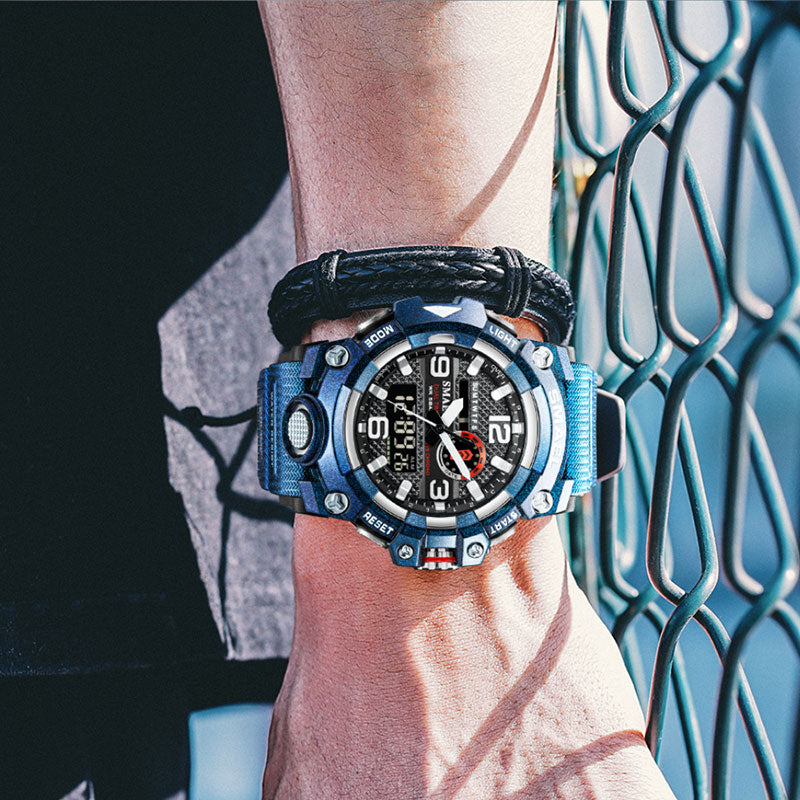 This SMAEL 8035 Dual Time Digital Waterproof Sport Watch comes with an amazing amount of useful features and a high quality watch that will last. That special man in your life will love this watch for his birthday, Christmas, Fathers Day, Anniversary or any special occasion. Comes in several colors to suite any unique style and is easy and comfortable to wear.